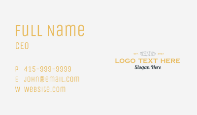 Hipster Baking Wordmark Business Card Image Preview