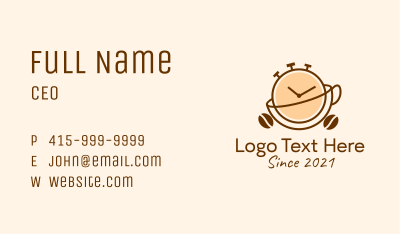 Coffee Clock Time  Business Card Image Preview