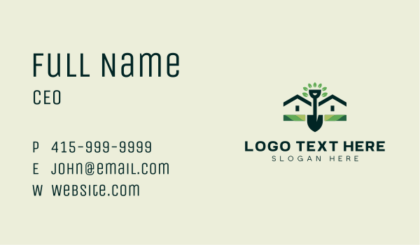 Housing Shovel Landscaper Business Card Design Image Preview