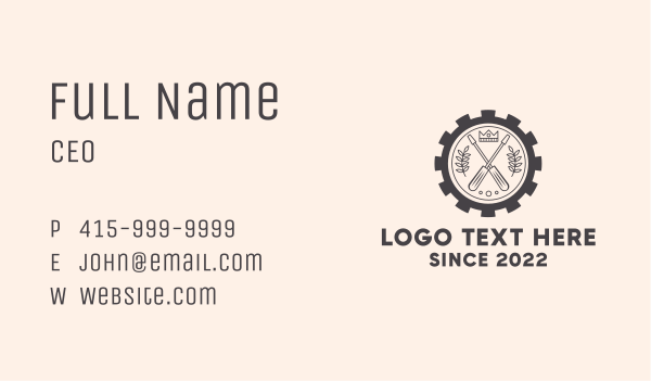 Crown Cog Screwdriver Business Card Design Image Preview