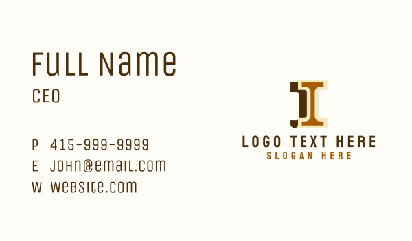 Legal Pillar Letter I Business Card Design Image Preview