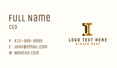 Legal Pillar Letter I Business Card Image Preview