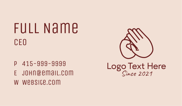 Humanitarian Charity Hand  Business Card Design Image Preview