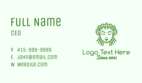 Green Organic Cosmetic  Business Card Design