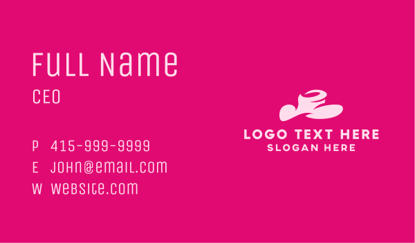 Pink Fashion Hat Business Card Design Image Preview