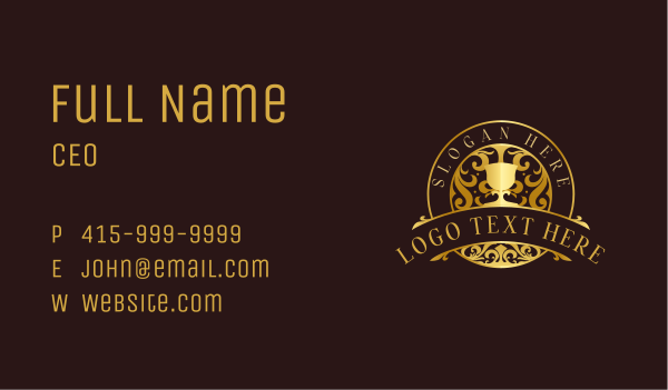 Elegant Wine Goblet  Business Card Design Image Preview