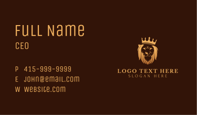 Majestic Crown Lion Business Card Image Preview