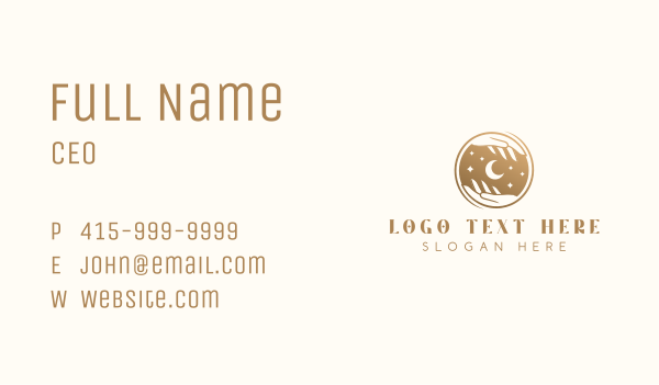 Hand Moon Mystical Business Card Design Image Preview