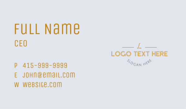 Classy Geometric Wordmark Business Card Design Image Preview