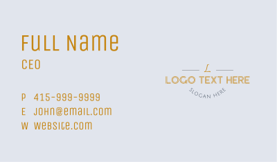 Classy Geometric Wordmark Business Card Image Preview