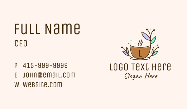 Nature Organic Cup Business Card Design Image Preview