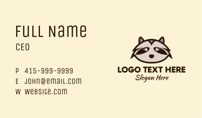 Sad Racoon Business Card Image Preview