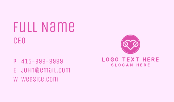 Lovely Heart Badge Business Card Design Image Preview