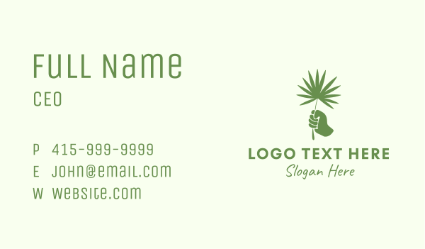 Tropical Nature Hand Business Card Design Image Preview