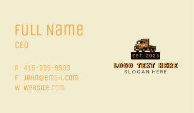 Flat Bed Truck Transportation Business Card Image Preview
