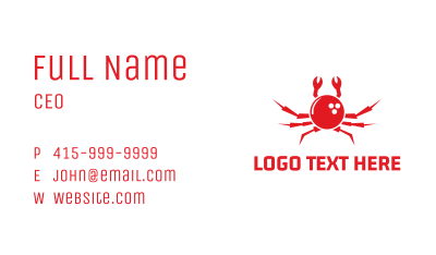 Bowling Crab Business Card Image Preview