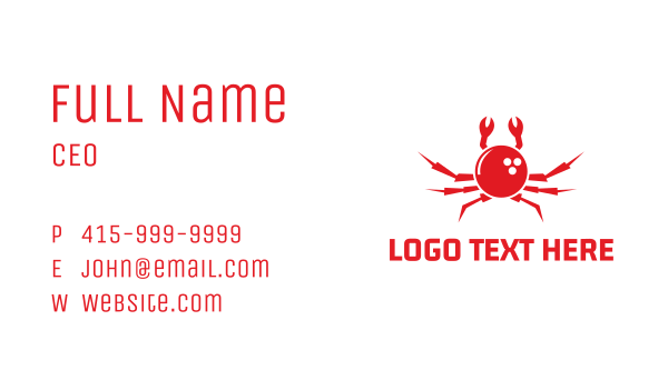 Bowling Crab Business Card Design
