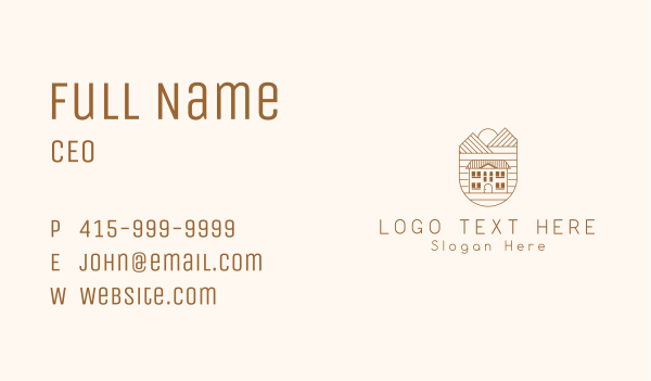 Countryside Mountain Mansion Business Card Design Image Preview