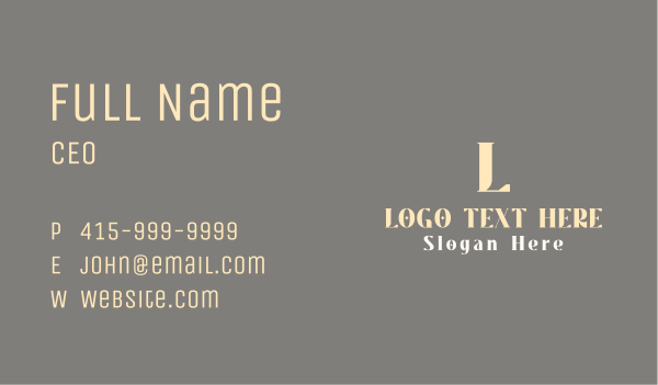 Elegant Luxurious Wordmark Business Card Design