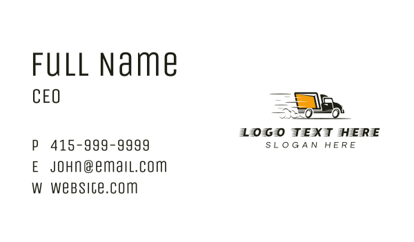 Express Delivery Truck Business Card Design Image Preview