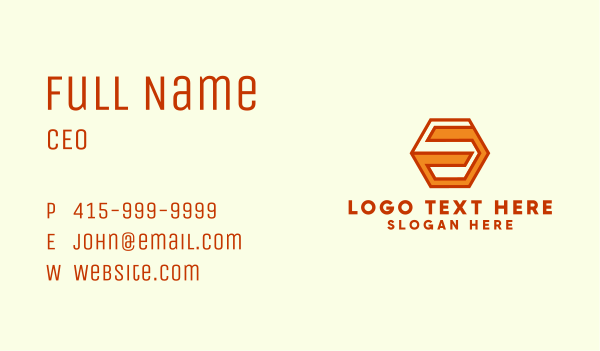 Hexagon Letter S  Business Card Design Image Preview