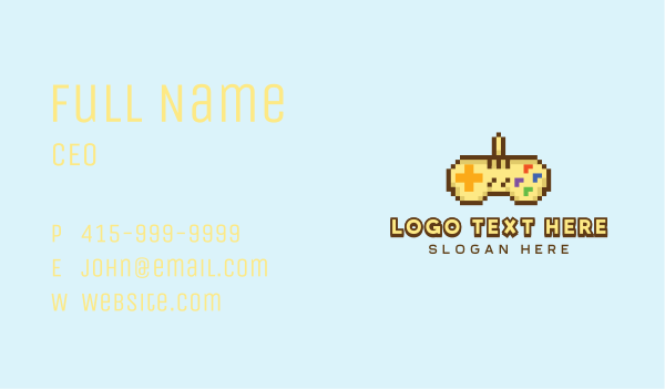 Pixel Console Controller  Business Card Design Image Preview