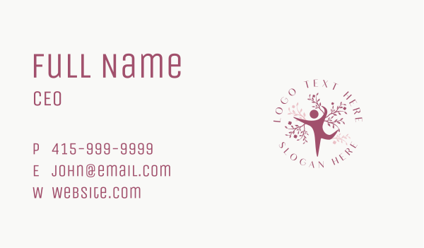 Woman Yoga Tree Business Card Design Image Preview