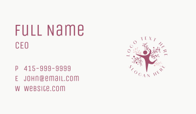 Woman Yoga Tree Business Card Image Preview