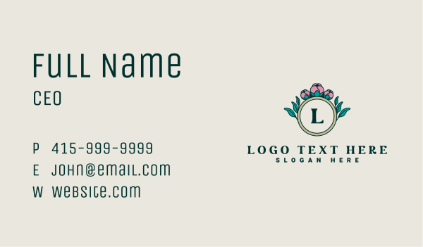 Ornamental Rose Wreath Business Card Design Image Preview