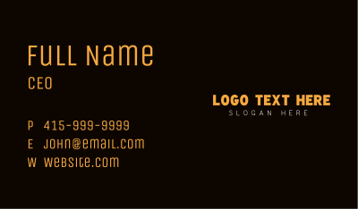 Yellow Business Wordmark Business Card Image Preview