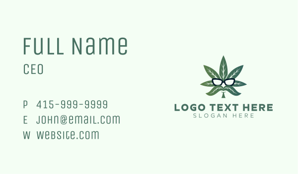 Marijuana Sunglasses Leaf Business Card Design Image Preview