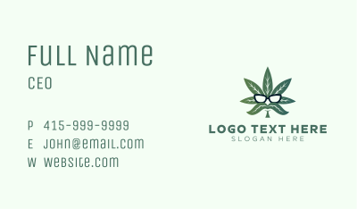 Marijuana Sunglasses Leaf Business Card Image Preview