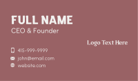 Feminine Brand Wordmark  Business Card Design