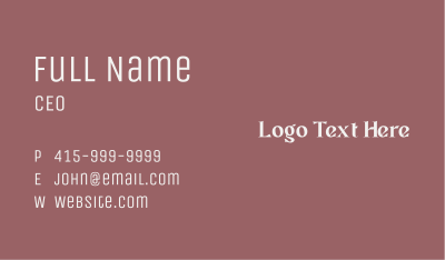 Feminine Brand Wordmark  Business Card Image Preview