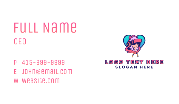 Virtual Game Girl Avatar Business Card Design Image Preview