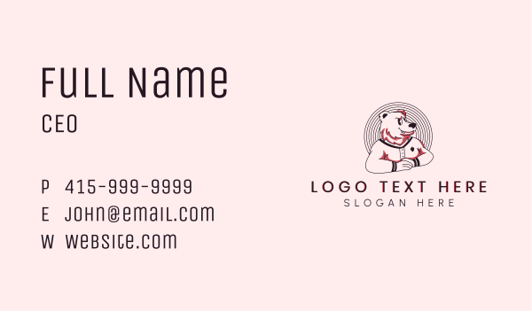 Tough Bear Character Business Card Design Image Preview