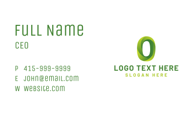 Gradient Modern Letter O Business Card Image Preview
