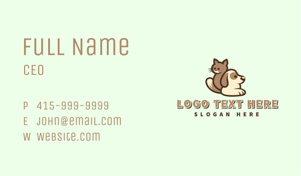 Kitten Puppy Pets Business Card Design Image Preview