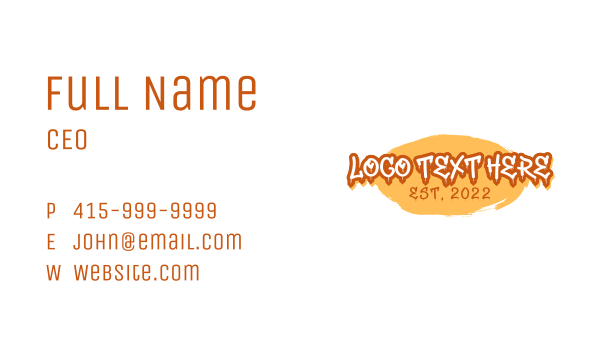 Skater Paint Wordmark Business Card Design Image Preview