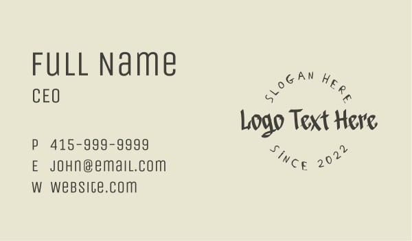 Handwritten Urban Wordmark Business Card Design Image Preview