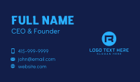 Blue Tech Letter R Business Card Image Preview