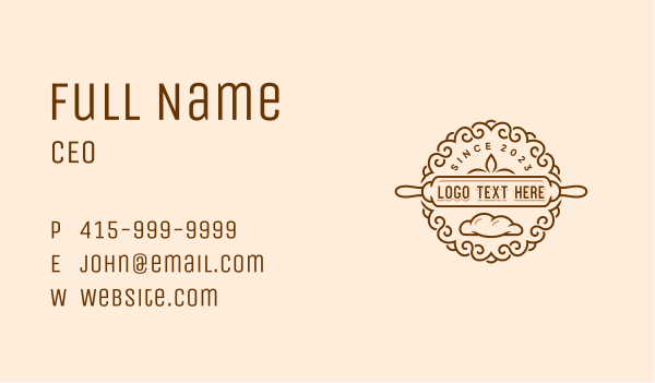 Rolling Pin Bread Cafe Business Card Design Image Preview
