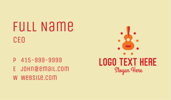 Acoustic Guitar Star  Business Card Design