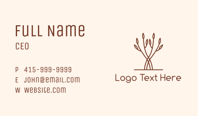 Simple Brown Tree Branch Business Card Image Preview