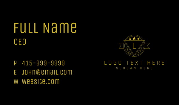 Gold Star Badge Lettermark Business Card Design Image Preview