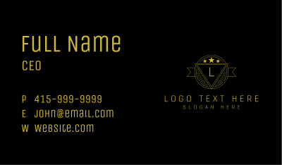 Gold Star Badge Lettermark Business Card Image Preview