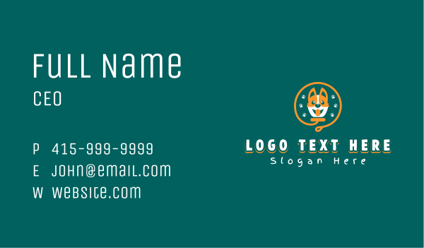 Puppy Dog Leash Business Card Design Image Preview