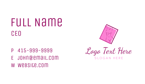 Pink Sexy Woman Business Card Design Image Preview