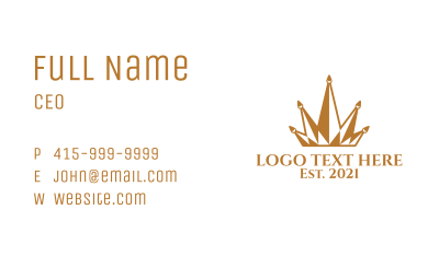 Golden Luxury Crown  Business Card Image Preview