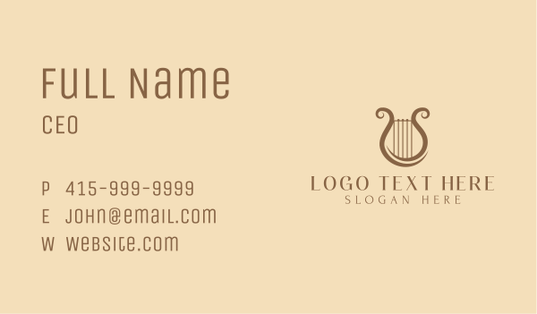 Golden Harp Letter S Business Card Design